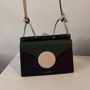 Danse Lente Green and Cream Crossbody Bag